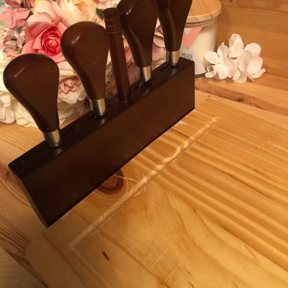 Cheese Board with Built-in Knives Storage for Spreaders, Wood Cutting Board - Picture 8 of 13